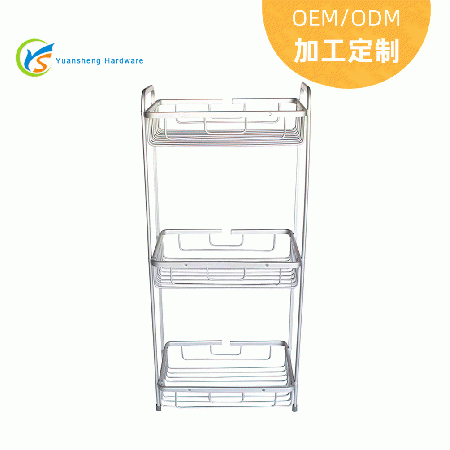 定制碗碟架 厨房多功能铁艺落地多层碗架 三层太空铝收纳碗碟架