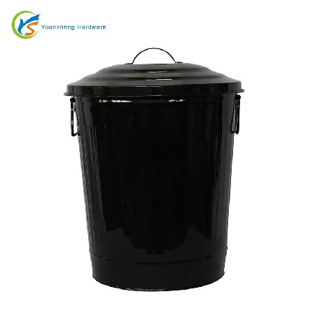 厂家定制金属铁皮桶垃圾桶铁制圆桶形带盖大垃圾桶镀锌铁皮垃圾桶