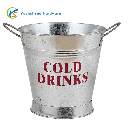 专注生产外贸工艺金属水桶 敞口式镀锌冰桶 家用白铁皮桶