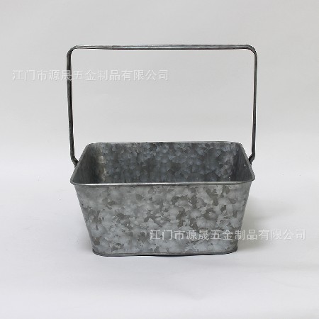 跨境货源厨房储物篮镀锌铁皮方形带提手ins北欧风刀叉篮 餐具篮