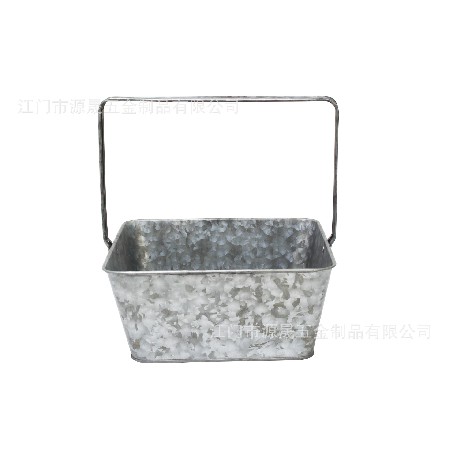 跨境货源厨房储物篮镀锌铁皮方形带提手ins北欧风刀叉篮 餐具篮