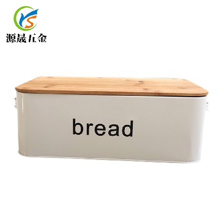 定制欧式带木盖长方形面包箱金属镀锌铁皮面包储物罐收纳面包盒子